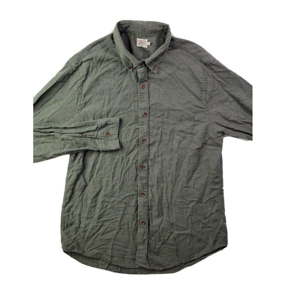 Faherty Brand Men XL Forest Green Casual Button Shirt Lightweight Breathable LS